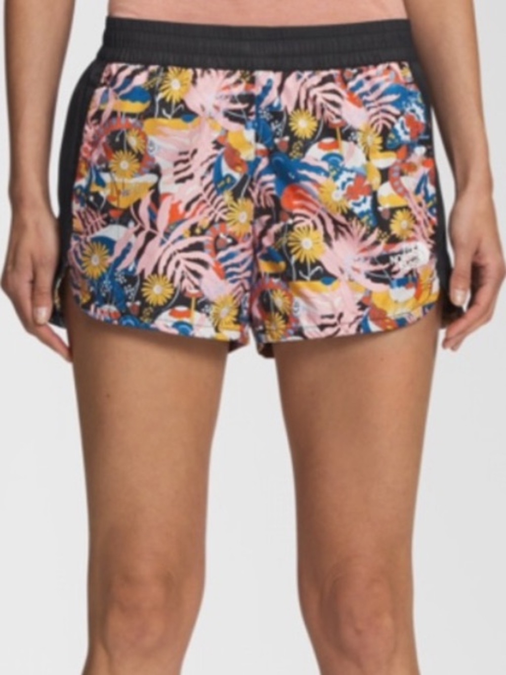 North Face Hydrenaline Shorts Black Pink Floral Athletic Activewear Windfall M